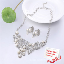 Las mujeres de moda GuangZhou Joyería más baratos de joyas grandes Rhinestone y collar de perlas